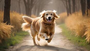 ai generiert golden Retriever, Hund Fotografie, Haustier Tier foto