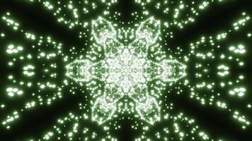 Blumen- kaleidoskopisch gestalten absorbierend winzig glühend Partikel. Design. pulsierend symmetrisch Zahl und fliegend Punkte. foto