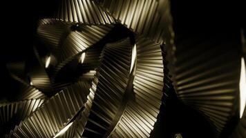 abstrakt Spinnen Bronze- Metall Spiral, hypnotisch Wirkung. Design. endlos Drehung von Metall Bänder. foto
