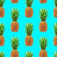 Ananas nahtlos Muster auf Blau Hintergrund foto