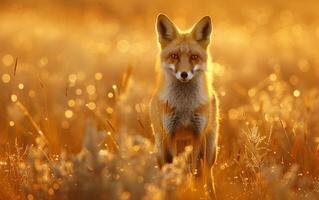 ai generiert golden Stunde Fuchs foto