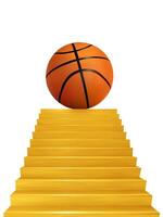Basketball auf Treppe Gold Farbe foto