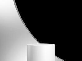 minimal Hintergrund Weiß Podium und schwarz Hintergrund zum Produkt Präsentation. foto