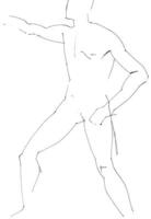 Ausbildung skizzieren von Schlagen männlich nackt Modell, foto