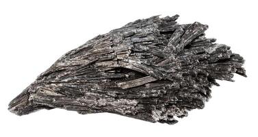 unpoliert schwarz Kyanit Mineral isoliert foto