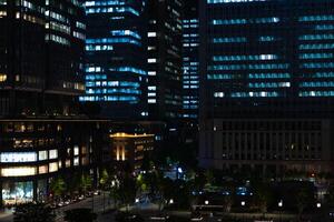 ein Nacht Panorama- Stadtbild im marunouchi Tokyo breit Schuss foto