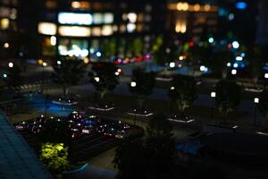 ein Nacht Miniatur Stadtbild im marunouchi Tokyo Kippverschiebung foto