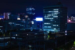 ein Nacht Panorama- Stadtbild im marunouchi Tokyo breit Schuss foto