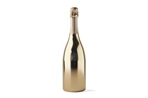 ai generiert elegant Gold Champagner Flasche zum Feierlichkeiten foto