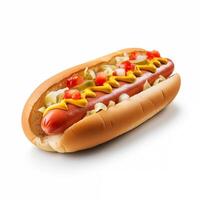 ai generiert Hotdog isoliert. Fast Food foto