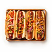 ai generiert Hotdog isoliert. Fast Food foto