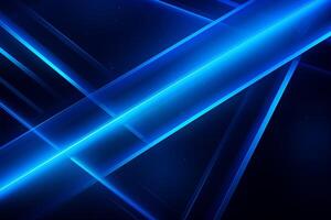 ai generiert Blau abstrakt Hintergrund mit Blau glühend geometrisch Linien. modern glänzend Blau diagonal gerundet Linien Muster. futuristisch Technologie Konzept. passen zum Poster, Banner, Broschüre, korporativ foto