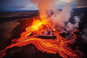 ai generiert Magier, Chinesisch Tinte Stil, tolle Epos uralt Thema, filmisch, atemberaubend, erkennen Beleuchtung und Schattierung, lebendig, beschwingt, unwirklich Motor, Konzept Kunst vulkanisch Eruptionen im Island foto