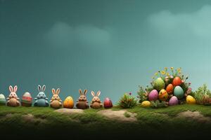 ai generiert Ostern Hintergrund, Piktogramm Kunst foto