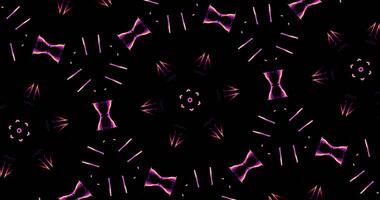abstrakt Kaleidoskop Muster auf dunkel Hintergrund im lila Orange Linien foto
