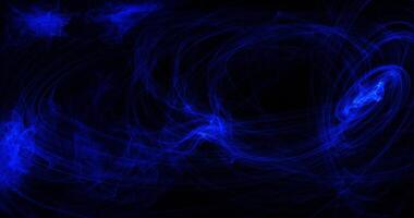 abstrakt Blau Linien Kurven wirbelt auf dunkel Hintergrund foto