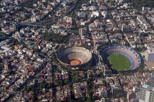 Stadion von Mexiko Stadt Antenne Aussicht Landschaft von Flugzeug foto