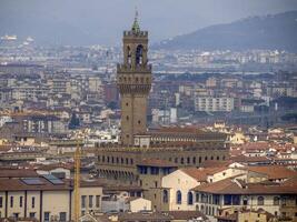 Florenz alt Palast Palazzo Vecchio Signotie Platz Aussicht von san miniato Kirche foto