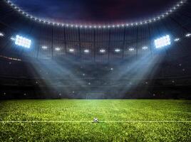 Fußball Fußball Stadion mit Flutlichter foto