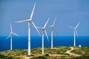 Wind Generator Turbinen. Kreta Insel, Griechenland foto