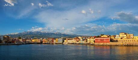 malerisch alt Hafen von Chania, Kreta Insel. Griechenland foto