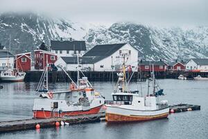 hamnoy Angeln Dorf auf Lofoten Inseln, Norwegen foto