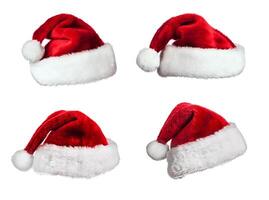 Santa Hüte auf Weiß foto