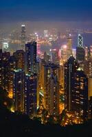 Hong kong Wolkenkratzer Horizont Stadtbild Aussicht foto