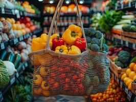 ai generiert Gemüse auf Markt Stall foto