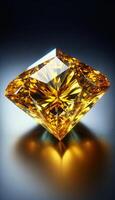 ai generiert luxuriös golden Diamant foto