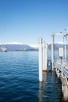 Seebrücke beim Lago maggiore, Zugriff zu Fähre. Italien foto