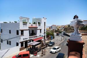 Juli 29, 2019.Kanarienvogel Inseln, Spanien. das Straßen von das alt Stadt, Dorf von icod de los Vinos auf das Insel von Tenerife foto