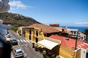 Juli 29, 2019.Kanarienvogel Inseln, Spanien. das Straßen von das alt Stadt, Dorf von icod de los Vinos auf das Insel von Tenerife foto