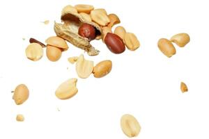 Erdnüsse isoliert auf weißem Hintergrund foto