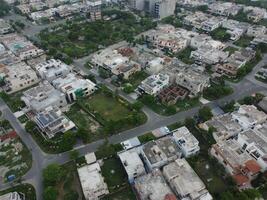 Antenne Aussicht von Verteidigung Main Quadrat, ein klein Stadt, Dorf im lahore Pakistan. foto