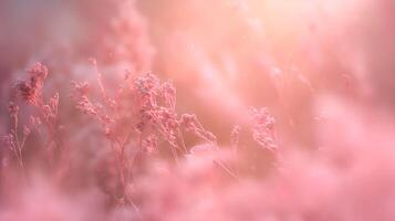 ai generiert zärtlich Blumen - - Frühling Sommer- Blumen- Hintergrund mit Bokeh bewirken foto