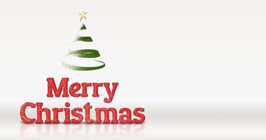 frohe weihnachten roter glitzer mit weihnachtsbaum auf weiß foto
