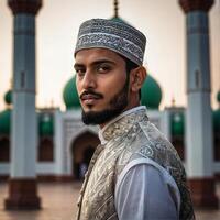 ai generiert indisch Muslim Mann foto