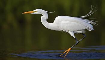 ai generiert großartig Weiß Reiher Vogel Lager Foto, Reiher Vogel Fotografie.Wildtiere Fotografie, foto