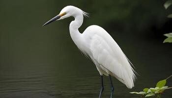 ai generiert großartig Weiß Reiher Vogel Lager Foto, Reiher Vogel Fotografie.Wildtiere Fotografie, foto