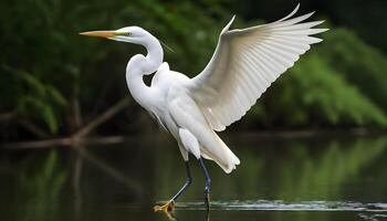 ai generiert großartig Weiß Reiher Vogel Lager Foto, Reiher Vogel Fotografie.Wildtiere Fotografie, foto