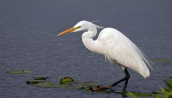 ai generiert großartig Weiß Reiher Vogel Lager Foto, Reiher Vogel Fotografie.Wildtiere Fotografie, foto