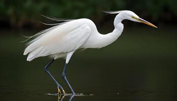 ai generiert großartig Weiß Reiher Vogel Lager Foto, Reiher Vogel Fotografie.Wildtiere Fotografie, foto