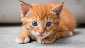 ai generiert süß wenig rot Kätzchen Fotografie, Katze Fotografie foto