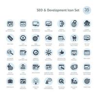 Reihe von Geschäftssymbolen für SEO und Entwicklung foto