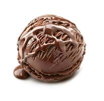 ai generiert Schokolade Ball Eis Sahne mit Schokolade Belag foto