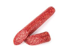 Salami auf weiß foto