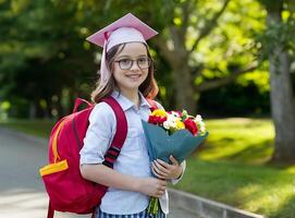 ai generiert Kinder und Erzieher Gedenken Lehrer Anerkennung Tag. ai generiert foto