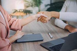 Vertrag und Geschäft Beschäftigung fortsetzen Job Interview Rekrutierung. Std Rezension das Profil fortsetzen von das Job Antragsteller. Geschäft Beschäftigung und Mensch Ressource Verwaltung Konzept. foto