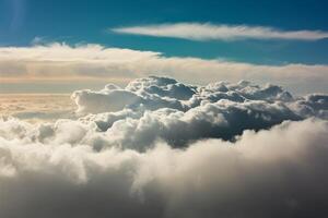 ai generiert Weiß Wolke Textur dient wie Hintergrund zum atmosphärisch Auswirkungen foto